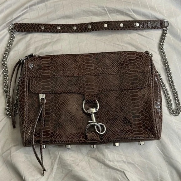 Rebecca Minkoff Handbags - Rebecca Minkoff Brown Faux Snakeskin Crossbody Bag